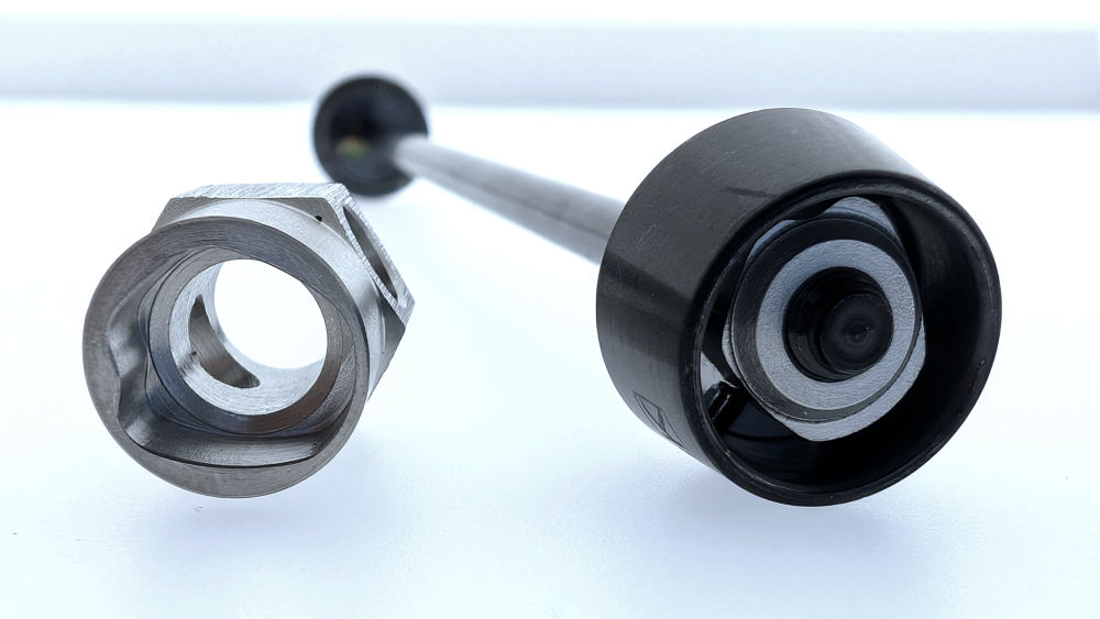 Pitlock quick release locking system in black with coded nut