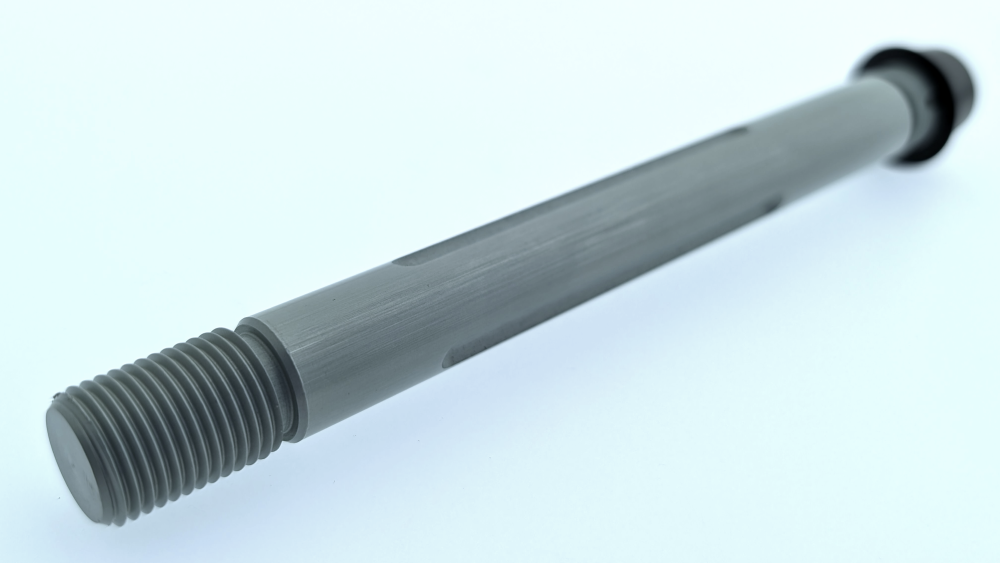 Pitlock Steckachse mit Fokus auf dem Gewinde